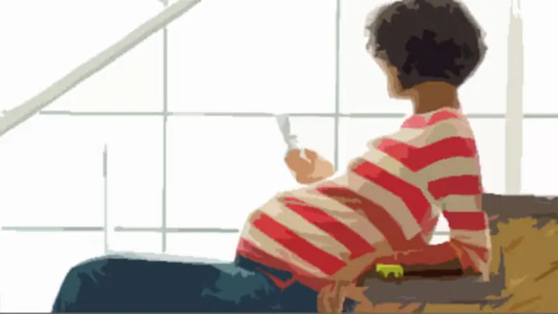 Ilustrasi Ponsel pada ibu hamil