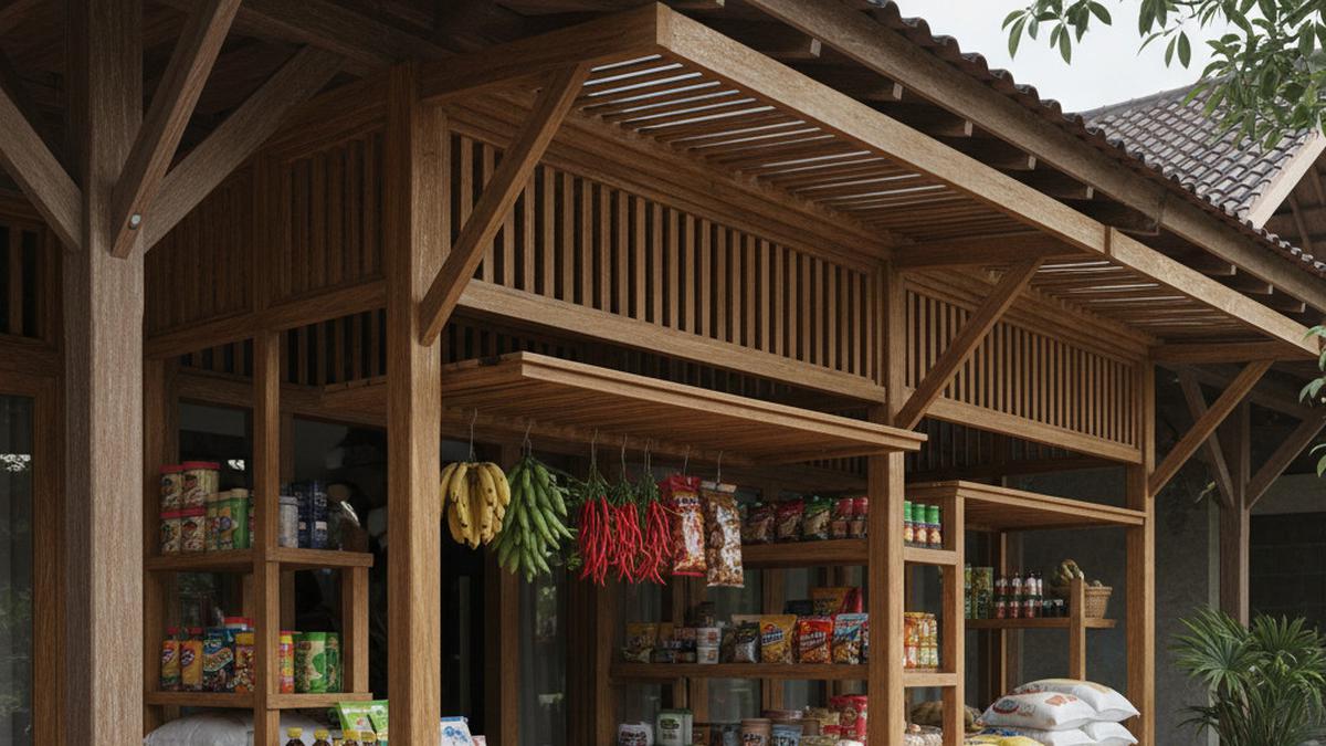 7 Desain Warung Sembako dari Bambu Sederhana, Ramah Lingkungan