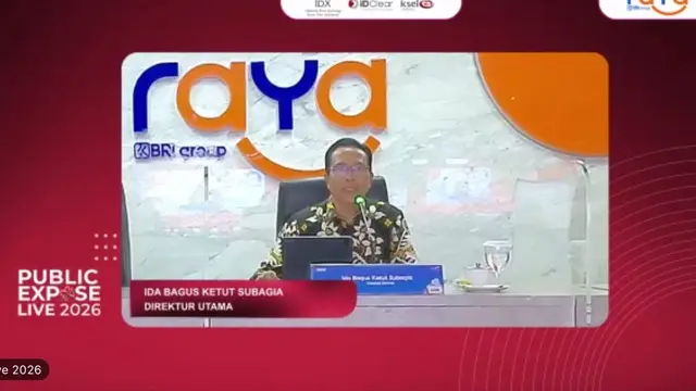 Direktur Utama PT Bank Raya Indonesia Tbk (AGRO)  Ida Bagus Ketut Subagia dalam Public Expose Live 2026, Selasa (9/6/2026). (Liputan6.com/Tira)