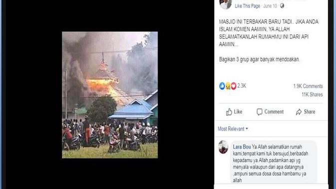 [Cek Fakta] Beredar Foto Masjid Terbakar, Hoaks atau Fakta?