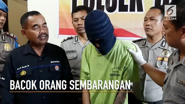 Seorang pria bacok orang sembarangan akibat mabuk.