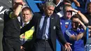 Jose Mourinho kecewa dengan keputusan wasit saat Chelsea menjamu Liverpool dalam laga Liga Premier Inggris di Stadion Stamford Bridge, London, (31/10/2015). (AFP Photo/Justin Tallis)