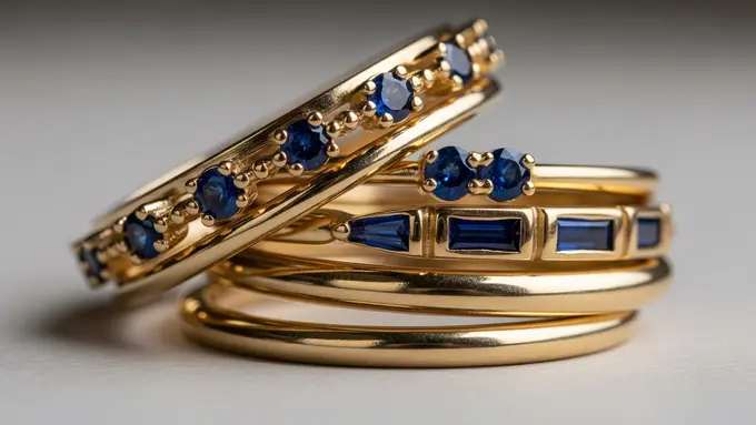 Model Cincin Emas dengan Batu Safir