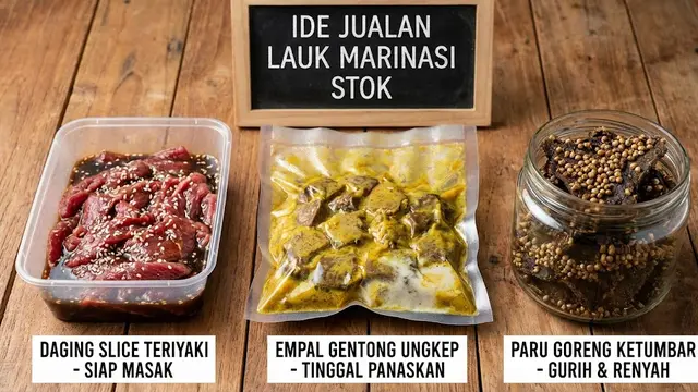 Daging slice teriyaki, empal gentong ungkep, paru goreng ketumbar (Gemini AI)