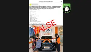 Cek Fakta: Tidak Benar Link Pendaftaran Undian Berhadiah Bank BNI 2026