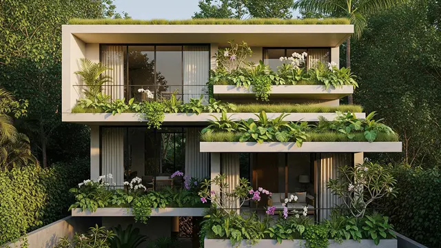Atap Hijau Modern Bertingkat