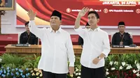 Prabowo Subianto dan Gibran Rakabuming Raka tampil serba putih saat resmi ditetapkan sebagai presiden dan wakil presiden terpilih. [@prabowo]