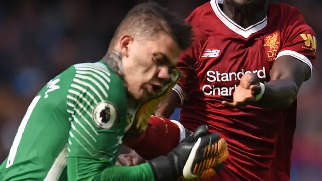 FOTO: Insiden Mengerikan Sadio Mane dengan Ederson Moraes