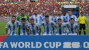 Dengan hasil imbang melawan Venezuela, Argentina tetap berada di puncak klasemen Kualifikasi Piala Dunia 2026 zona Amerika Selatan dengan 19 poin dari sembilan laga. (JUAN BARRETO/AFP)