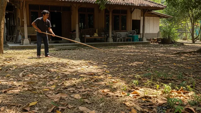 Daun Kering sebagai Pengusir Ular di Area Rumah