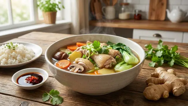 Sup Ayam Jahe, Ide Menu Lebaran untuk yang Lagi Diet/Gemini AI
