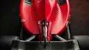 Tampak belakang atas mobil baru Scuderia Ferrari SF-23 untuk Formula 1 2023 saat acara peluncuran di Maranello 14 Februari 2023. (AFP/Ferrari Press Office)