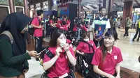 Atlet basket putri asal Jepang yang akan berlaga di Asian Para Games sudah tiba di Terminal 2 Bandara Internasional Soekarno Hatta. (Pramita Tristiawati)