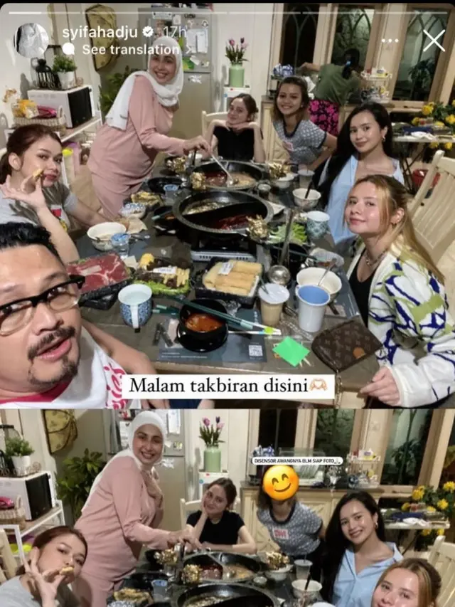 Rebecca Klopper berhijab ketika reuni Mermaid In Love di malam idul Adha (Foto: syifahadju via instagram)