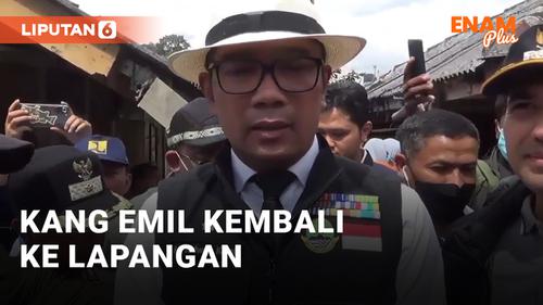 VIDEO: Disambut Ratusan Warga, Ridwan Kamil dan Istri kembali ke Lapangan Tinjau Lokasi Banjir
