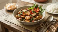 Resep Tumis Jamur Merang dan Kemangi, Pedas, Gurih, dan Wangi