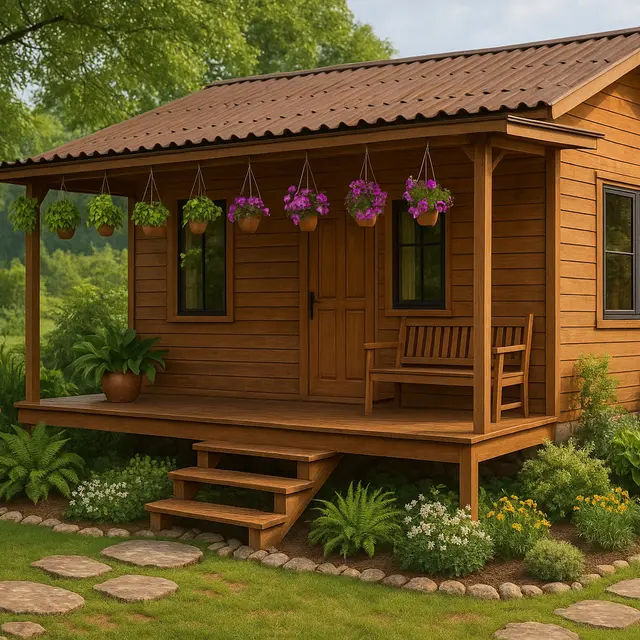 8 Gambar Rumah Minimalis di Desa dengan Teras dan Taman Mini yang Sejuk, Cantik dan Bikin Betah