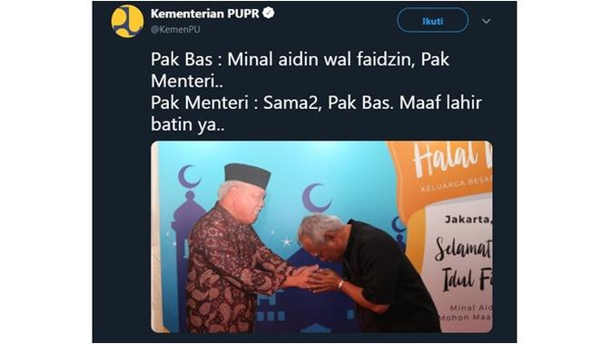 Menteri PUPR bertemu 'kembaran' (Sumber: Twitter/KemenPU)