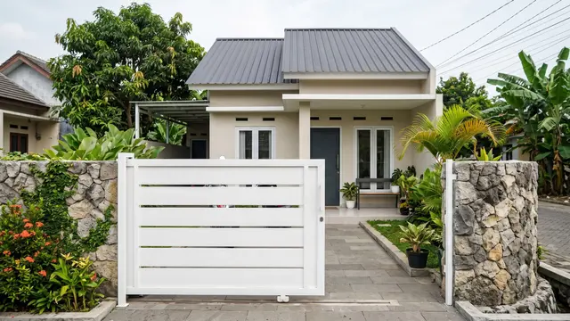 Gerbang Rumah Kecil dengan Desain Simpel Tapi Berkelas