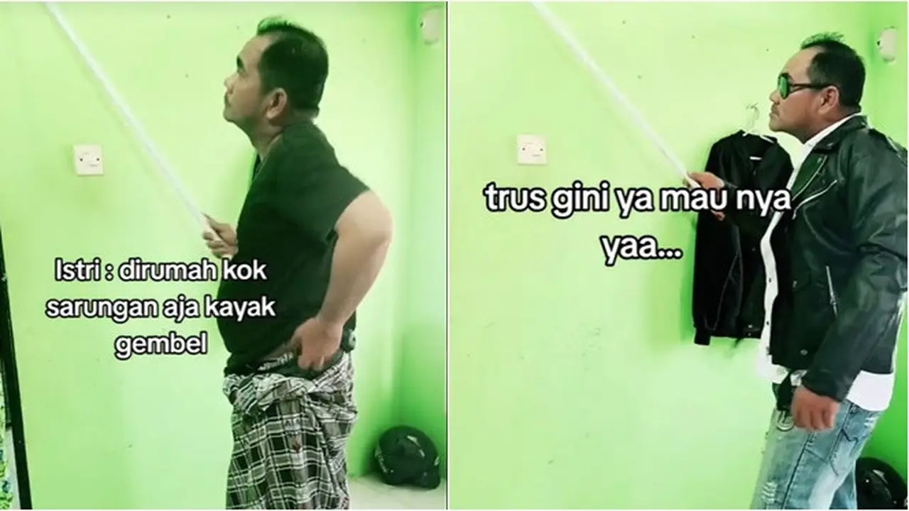 6 Potret Pria Ikut Tren 'Kenapa di Rumah Sarungan Mulu', Versi Bapak-Bapak Kocak