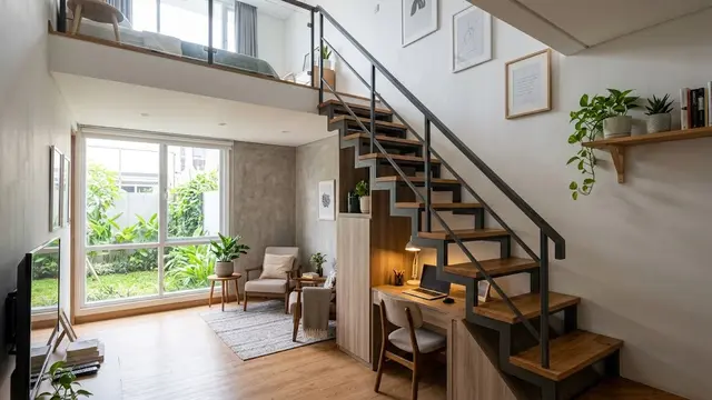 11 Model Tangga Rumah yang Cocok untuk Hunian dengan Lahan Terbatas/AI Generated