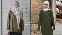 Hijab warna hitam nggak pernah salah dipadukan dengan baju warna army. Kamu bisa memadukan blus dengan hijab turban untuk tampil penuh gaya. [Foto: IG/viratandia].