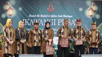 Halal bi halal Ikatan Keluarga Banyuwangi (Ikawangi) Jakarta Raya di Padi Sport Center, Kabupaten Tangerang, Minggu (5/5/2024).