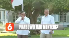 Prabowo menyampaikan dirinya diminta Presiden membantu di bidang pertahanan.