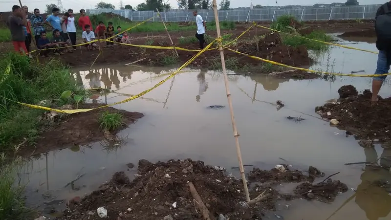 Kubangan tempat lima bocah tenggelam di Bogor (Liputan6.com/Acmad Sudarno)