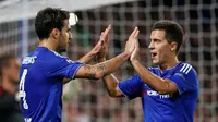 Cesc Fabregas merayakan gol yang dicetaknya pada laga grup Liga Champions, di Stamford Bridge, London, Kamis (17/9/2015) dini hari WIB. (Reuters/Stefan Wermuth)