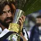 Empat trofi Scudetto, sekali Coppa Italia, dan dua kali Piala Super Italia pernah dipersembahkannya. Andrea Pirlo mencatatkan 164 penampilan dengan 19 gol dan 38 assist. (AFP/Giuseppe Cacace)