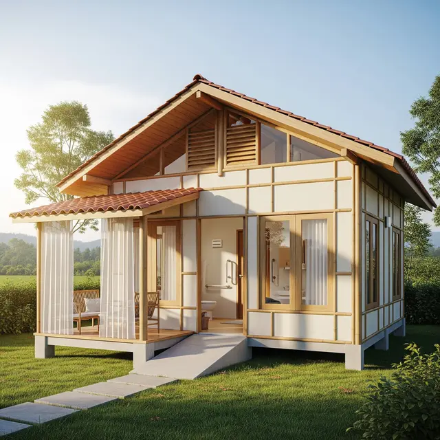 Desain Rumah Sederhana Rp 50 Juta di Desa untuk Lansia Stroke (Image by Gemini AI)