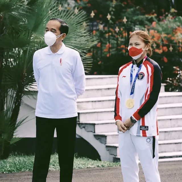 Greysia Polii dan Presiden Joko Widodo. (Foto: Instagram @greyspolii)