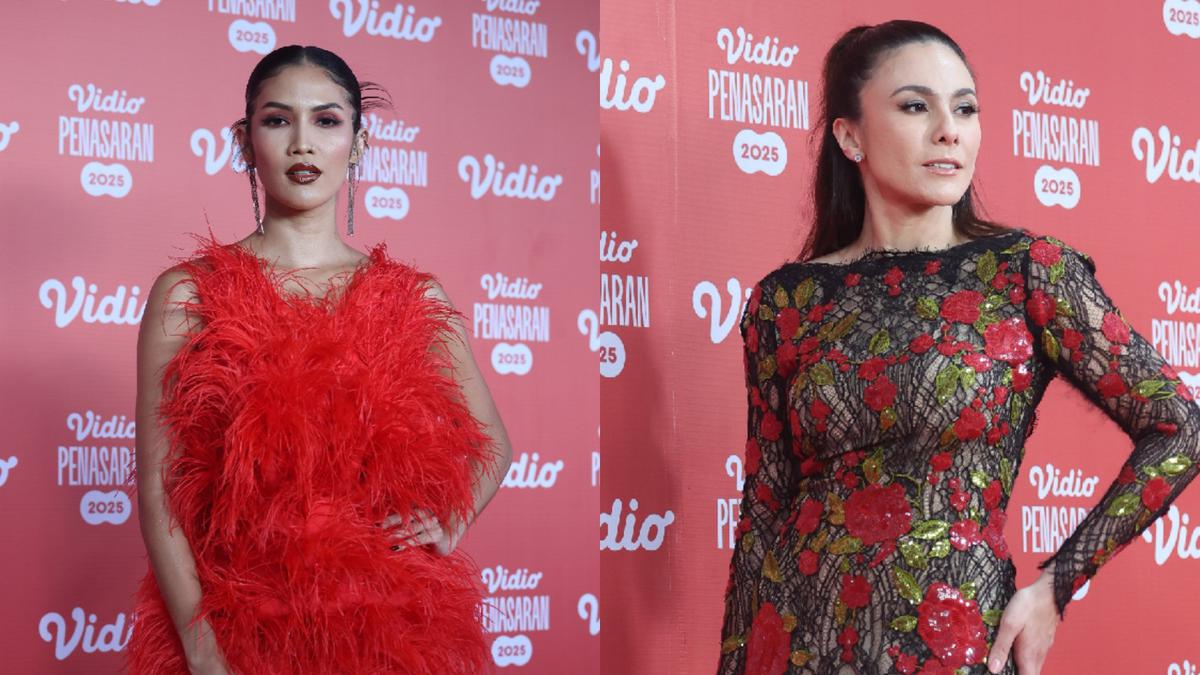 Parade Busana Gaun Merah di Red Carpet Vidio Slate 2025, dari Aulia Sarah hingga Wulan Guritno