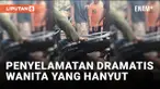 Nekat Terobos Banjir, Pengendara Wanita Terbawa Arus Sungai