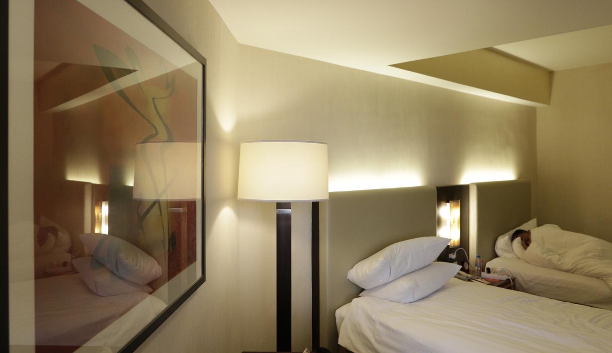 Suasana kamar dari tempat penginapan Timnas Indonesia U-22 di Hotel Jen, Manila, Sabtu (23/11). Hotel tersebut akan menjadi tempat menginap tim Garuda Muda selama ajang SEA Games 2019. (Bola.com/ M Iqbal Ichsan)