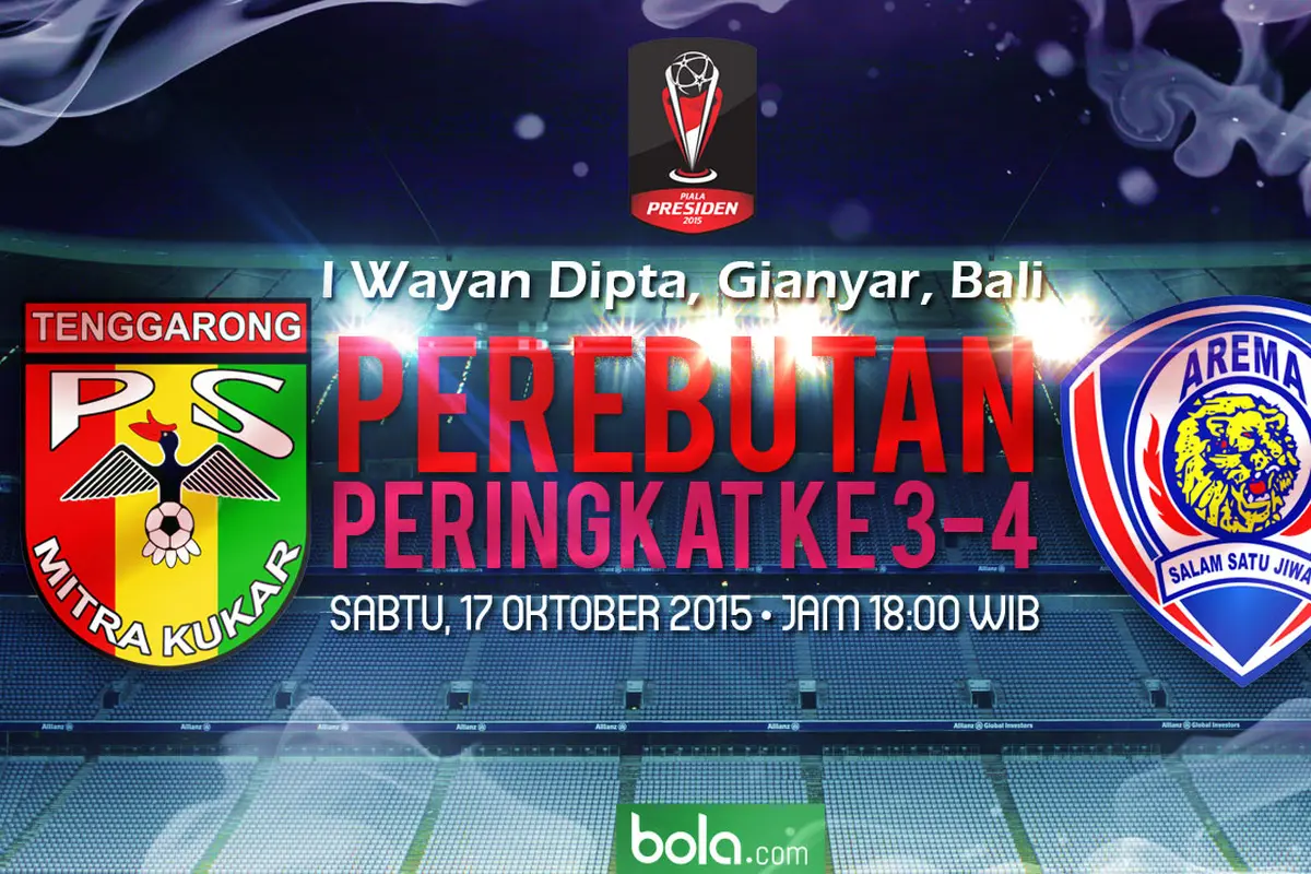 Perebutan Peringkat ke 3-4 Piala Presiden 2015: Mitra Kukar vs Arema Cronus (Bola.com/Samsul Hadi)