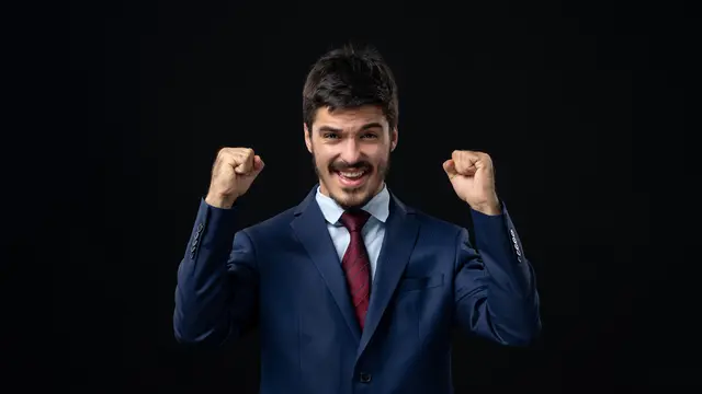 Ilustrasi pria optimis