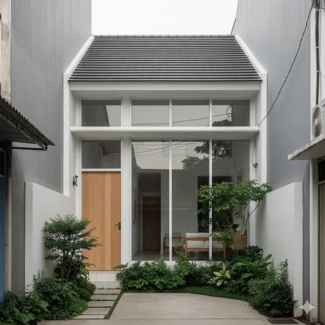 Desain Inovatif Rumah Ukuran 6x9 di Lahan Sempit dalam Gang. Gemini