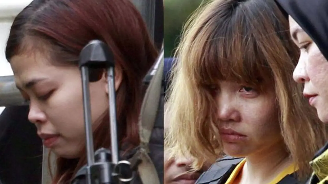 Siti Aisyah dan Doan Thi Huong yang didakwa sebagai pembunuh Kim Jong-nam, saudara tiri pemimpin Korut Kim Jong-un. (Daniel Chan/AP)