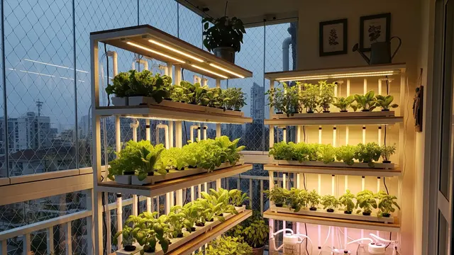 Ide Kebun Hidroponik Indoor Pakai Lampu LED Buat Rumah Minim Sinar Matahari
