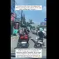 Video viral pria diduga tentara tengah menendang motor emak-emak yang bonceng anak kecil (Foto: Screenshot video viral).