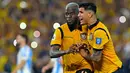 Jelang waktu turun minum, Enner Valencia mencetak gol penentu kemenangan Ekuador pada menit ke-45+13 melalui eksekusi penalti. (Rodrigo BUENDIA/AFP)