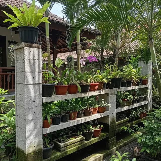 Cara Membuat Rak Pot dari Hebel Bekas (AI Generated)