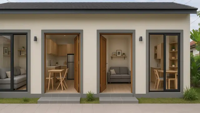 Model Rumah Kontrakan Sederhana 2 Pintu Minimalis/Ilustrasi AI