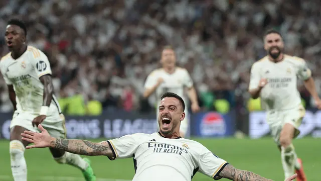Joselu mencetak gol penentu saat Real Madrid melawan Bayern Munchen di Liga Champions