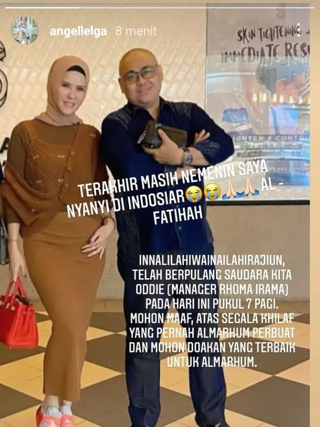 Angel Lelga berduka atas meninggalnya manajer Rhoma Irama