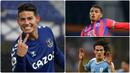 James Rodriguez bergabung Everton dengan status bebas transfer alias pemain gratisan. Selain James Rodriguez ada Edinson Cavani dan beberapa pemain lain yang bergabung secara gratis klub Liga Inggris. Berikut James Rodriguez dan 5 pemain gratis di Liga Inggris. (kolase foto AFP)