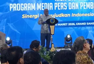 Menteri HAM Natalius Pigai dalam acara Kick Off dan Launching Program Media, Pers, dan Pembangunan Peradaban Hak Asasi Manusia di Indonesia di Grand Sahid Jaya Hotel, Jakarta, Rabu (11/3/2026). (Foto: Liputan6.com/Winda Nelfira).