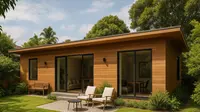 7 Desain Rumah Kayu Modern dengan Taman Belakang Kecil Buat Santai, Model Ini Bikin Betah
